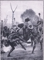 The wild dances of the Queensland Aborigines, performing the 